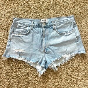AGOLDE Women's Light Blue Denim Shorts